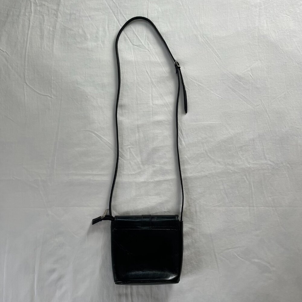 Vera Pelle Black Leather Crossbody Purse Made in Italy - Picture 8 of 9